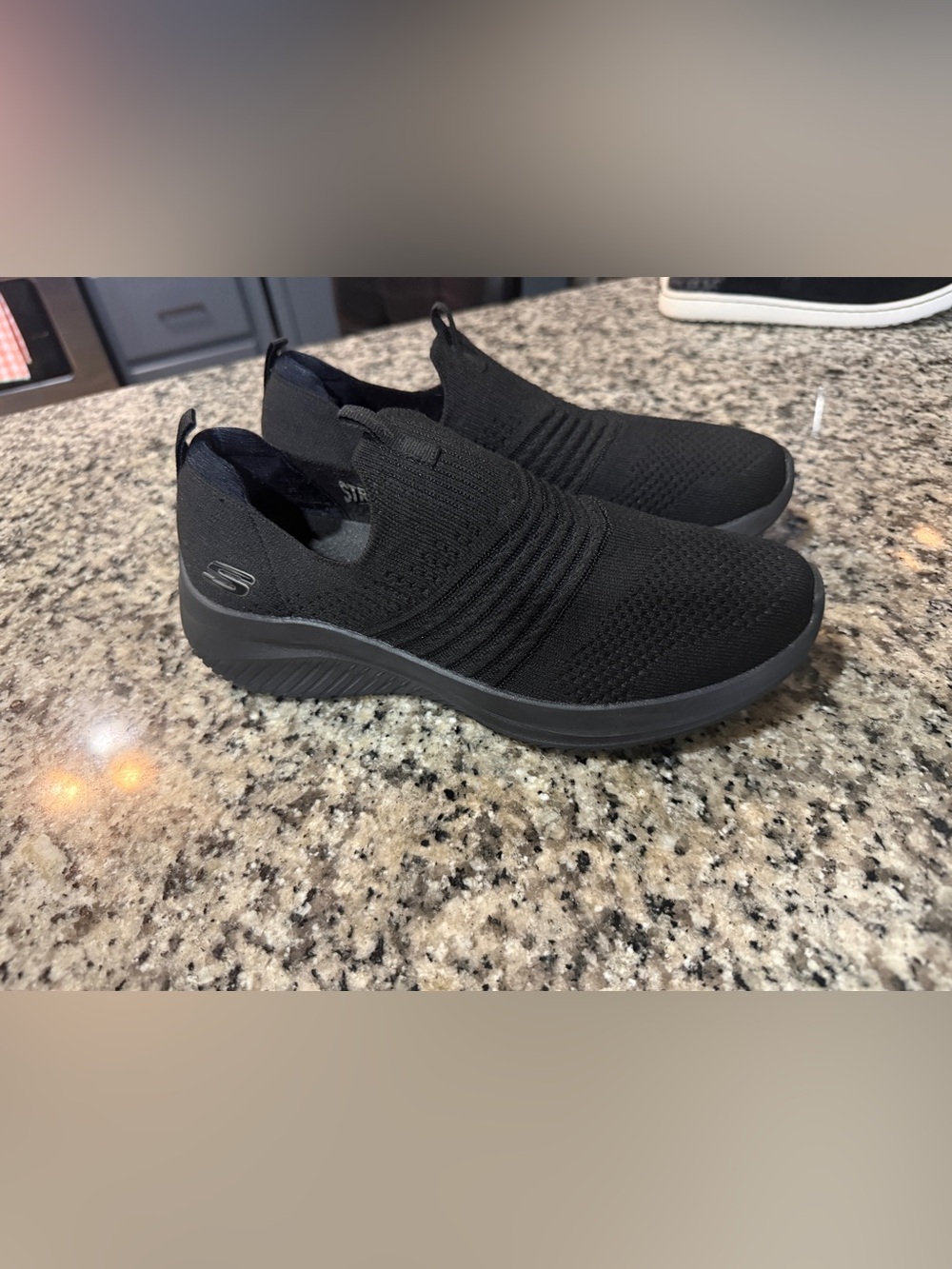Skechers Slip-On Knit Athletic Sneakers - Black